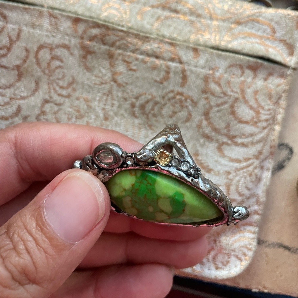 Alexis Bittar Green Mojave Turquoise Ring size 7 (AS IS) - Picture 7 of 7